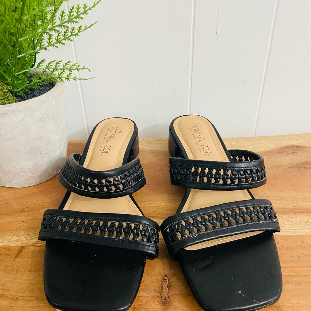 Rachel Zoe Black Leather Women’s Sandals